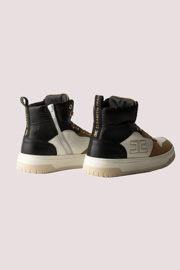 Sneakers alte multicolore in pelle con logo laterale honey/black F4A9 E0350 1321 /A781 ELISABETTA FRANCHI La Mia Bambina 