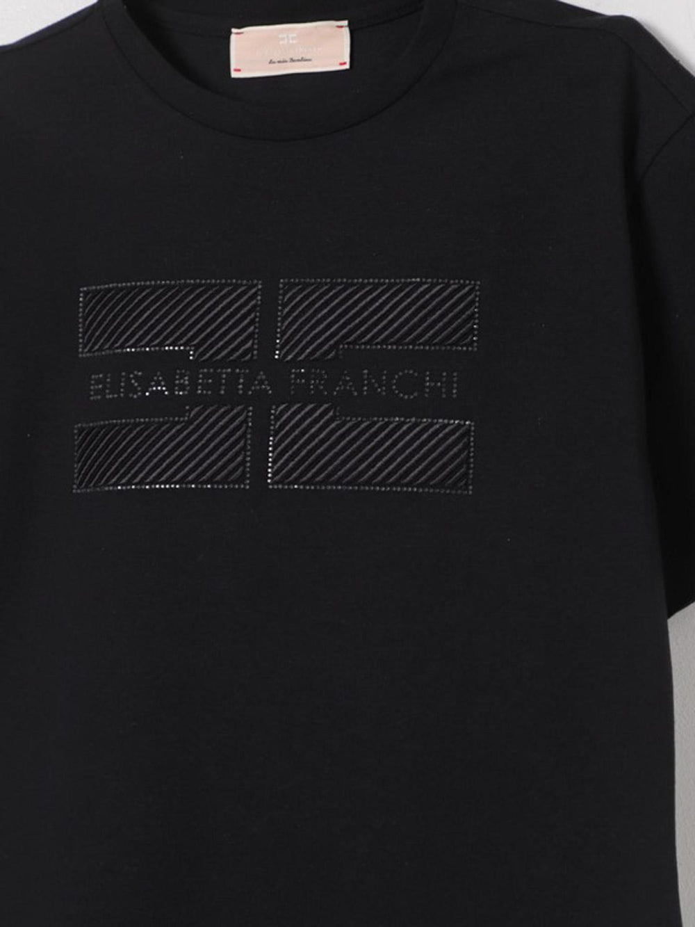 T-shirt bambina nera con logo frontale