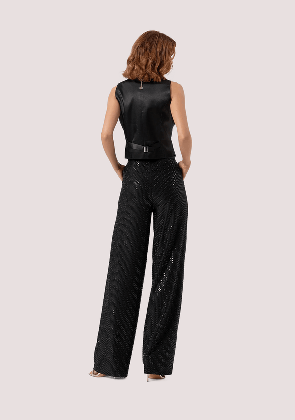 Pantalone a palazzo wide in tessuto con paillettes FQ25WV3001W815R9 /53 FRACOMINA 