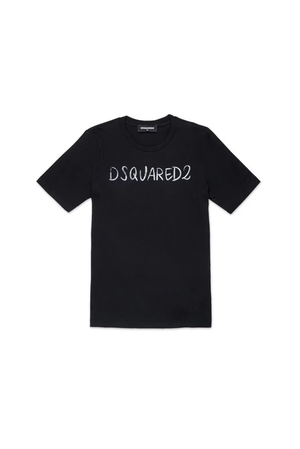 T-shirt girocollo con logo DQ3158 D0AGP /DQ900 DSQUARED2 JUNIOR 