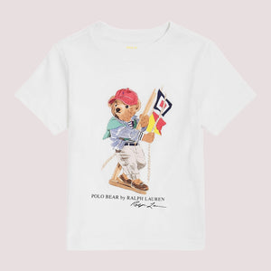 T-shirt in jersey di cotone con l'orso polo 322A12428 /002 POLO RALPH LAUREN 