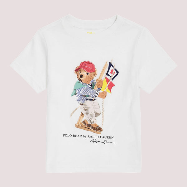 T-shirt in jersey di cotone con l'orso polo 322A12428 /002 POLO RALPH LAUREN 