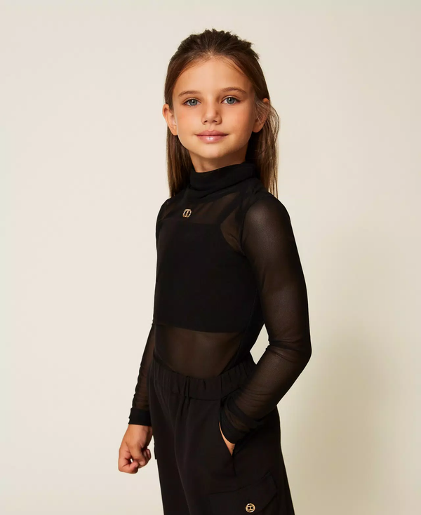 Top in tulle con logo 252GJ2310 /6 TWINSET 