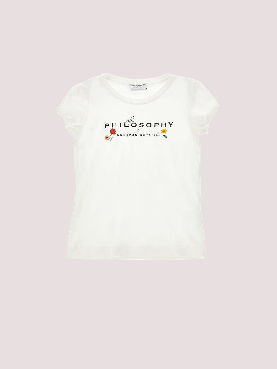 T-shirt logo e fiorellini I1G613 7201 /1 PHILOSOPHY KIDS 
