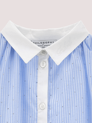 Abito a righe  con decorazione a strass I1G912 7316 /58 PHILOSOPHY KIDS 