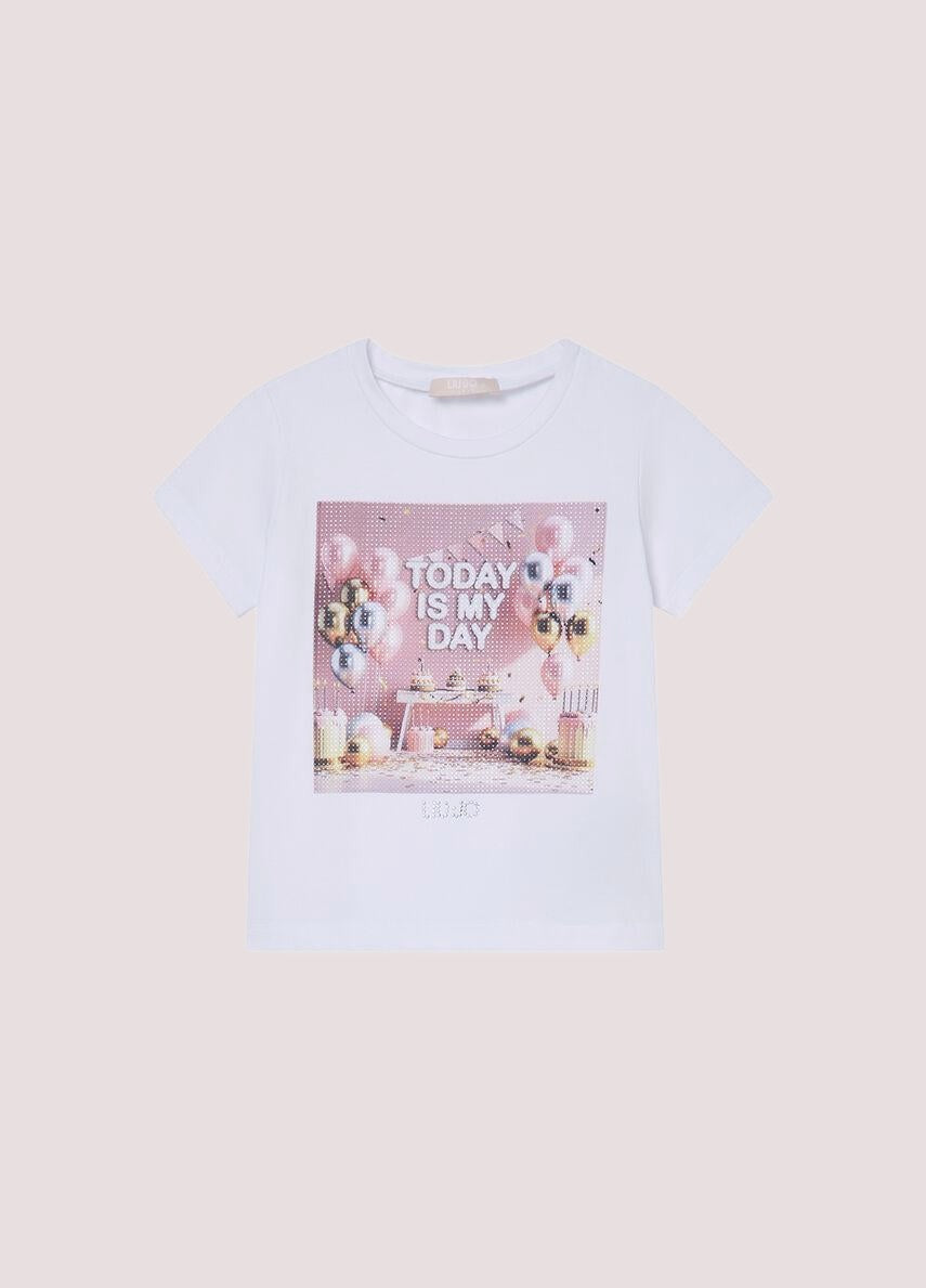 T-shirt con stampa KA6128 JS003 /10601 LIU JO 