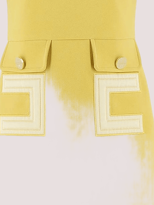 Abito in crepe con tasche e ricamo doppia c EFAB646 GA022 /2033 ELISABETTA FRANCHI La Mia Bambina 