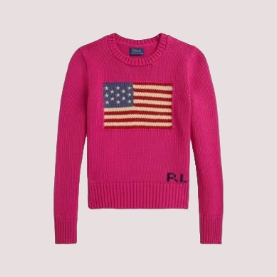 Maglione girocollo in cotone con bandiera 313668609 /9 RALPH LAUREN 