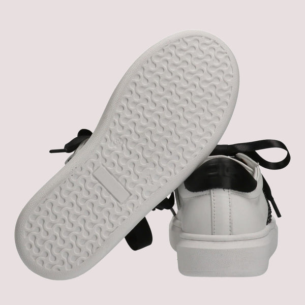 Sneaker low cut con logo cc ivory white/gold F4A9 E0504 0092 /B092 ELISABETTA FRANCHI La Mia Bambina 