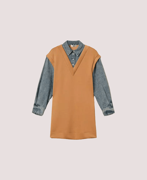 Abito corto in tessuto scuba e jeans 252LI2PBB /12671 TWINSET 