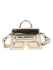 Borsa bambina oro metallizzato con tracolla logata