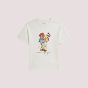 T-shirt in jersey di cotone con l'orso polo 323A12428 /001 POLO RALPH LAUREN 