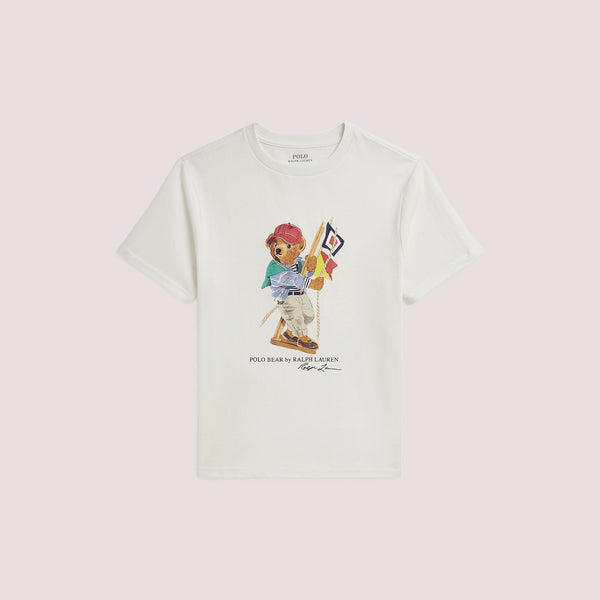 T-shirt in jersey di cotone con l'orso polo 323A12428 /001 POLO RALPH LAUREN 