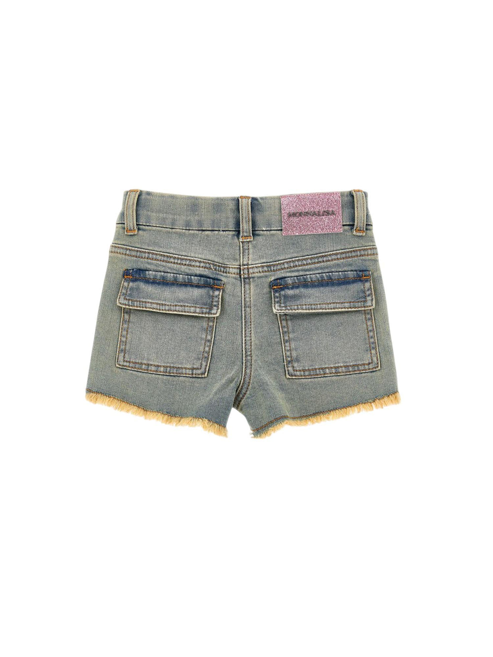 Shorts bambina in denim ricamato