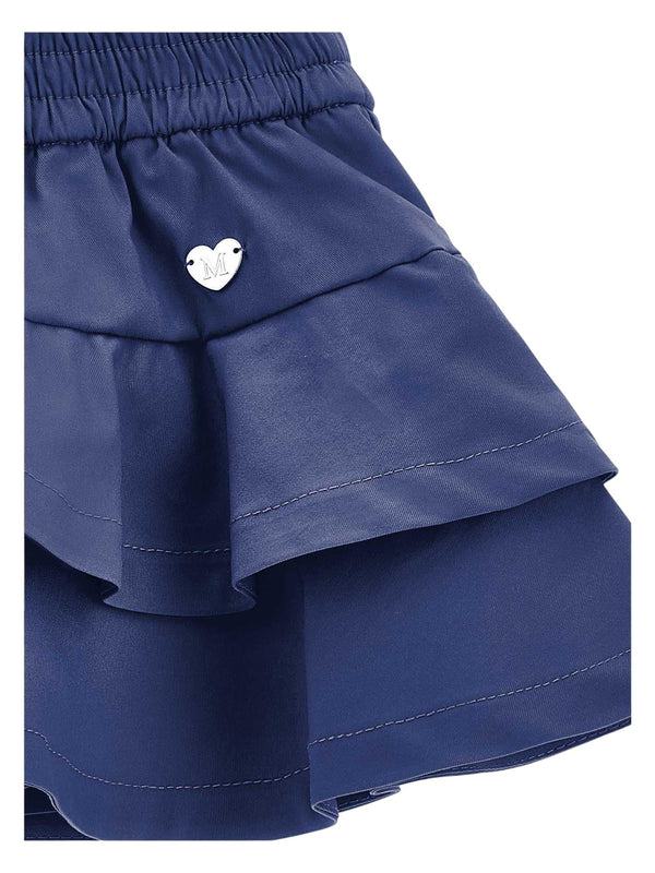 Gonna bambina blu navy con balze e vita elasticizzata