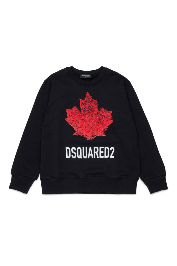 Felpa girocollo con logo DQ3193 D0AGW /DQ900 DSQUARED2 JUNIOR 