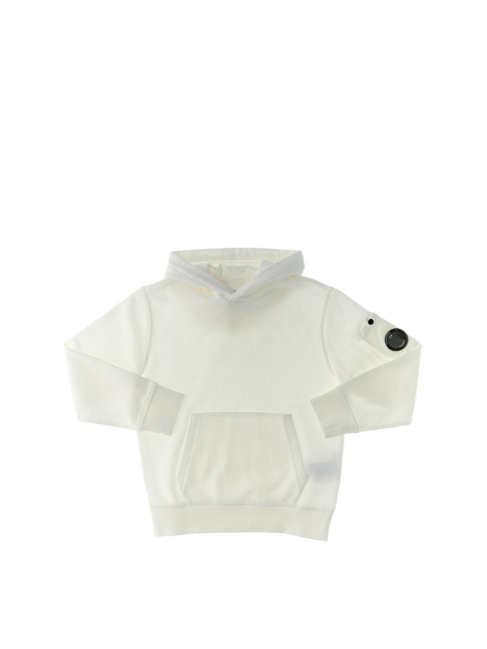 Felpa bambino bianca in cotone con cappuccio