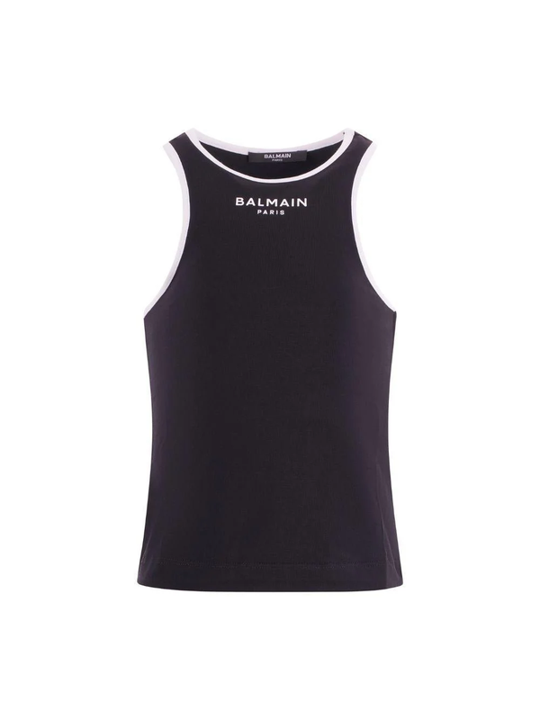 Top Balmain a costine con logo frontale BY8A12 Z3277 /930BC BALMAIN 