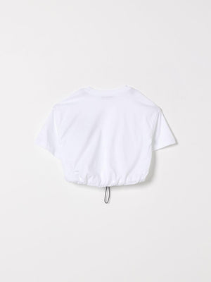 T-shirt cropped con stampa S6MSJGTH106 /001 MSGM KIDS 