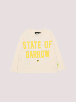 T-shirt avorio per neonato con stampa Bear F5BKUNTH216 /13 BARROW KIDS 