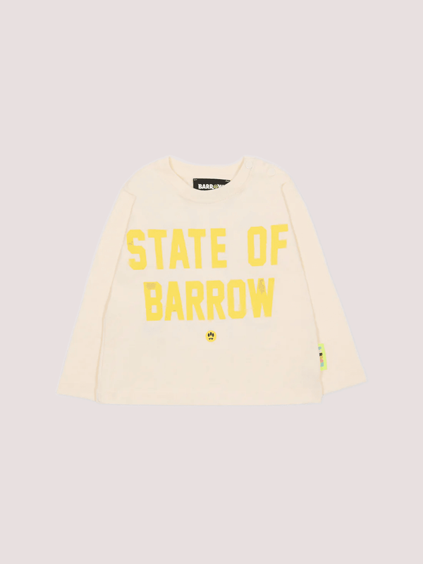 T-shirt avorio per neonato con stampa Bear F5BKUNTH216 /13 BARROW KIDS 