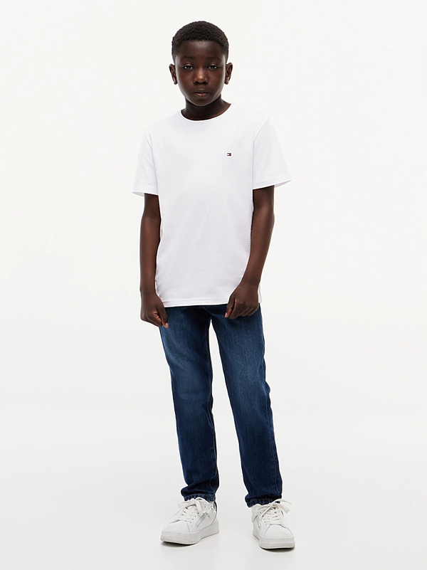 T-shirt con logo ricamato Tommy Hilfiger KB0KB09646 /YBR TOMMY HILFIGER 