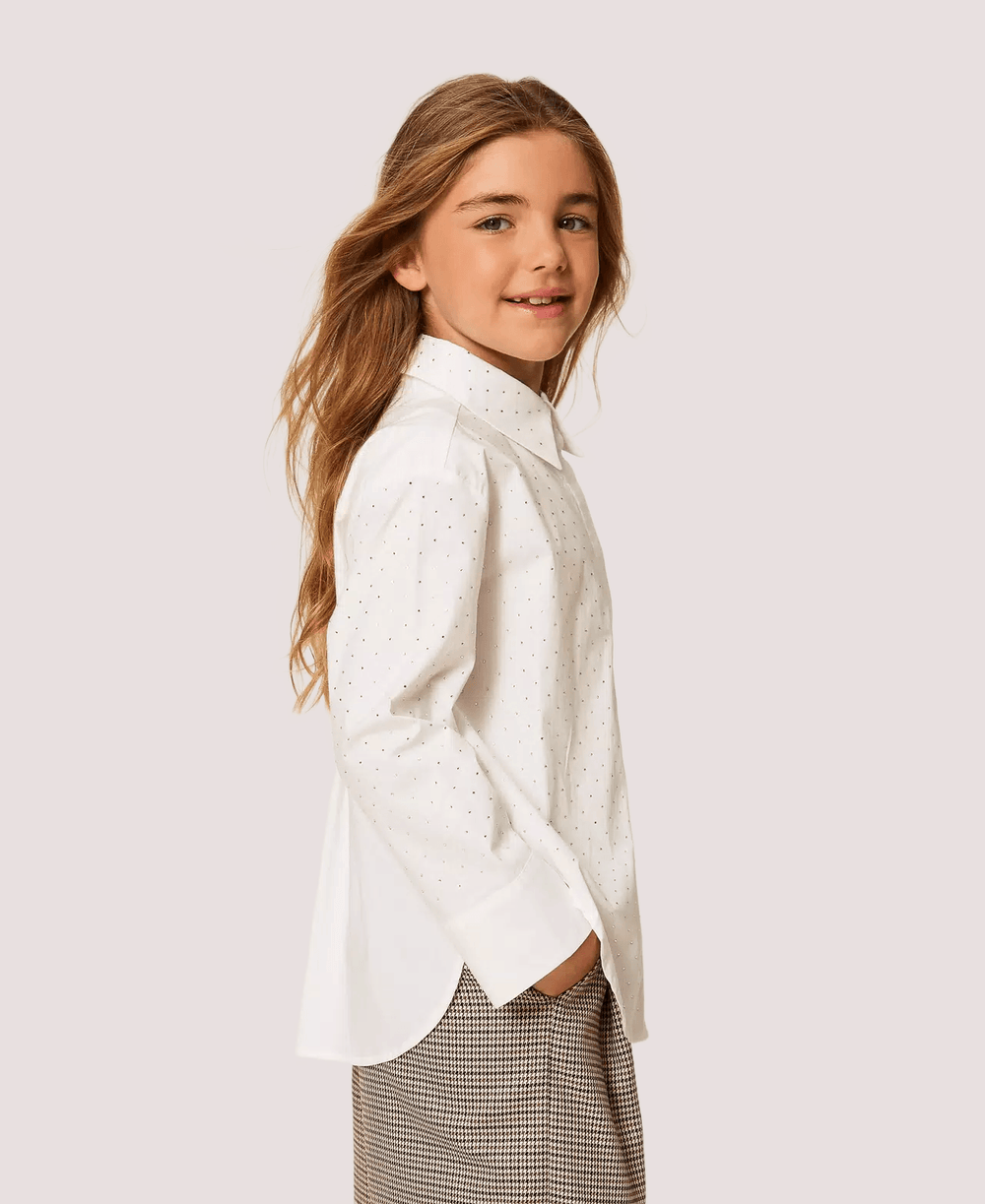 Camicia over in popeline con strass 252GJ2330 /526 TWINSET 