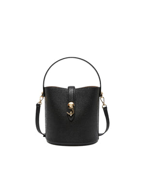 Borsa donna Tuba Bag Solida nera in pelle