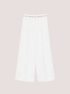 Pantalone  in crepe con nastro logato in vita EFPA314 GA022 /0195 ELISABETTA FRANCHI La Mia Bambina 