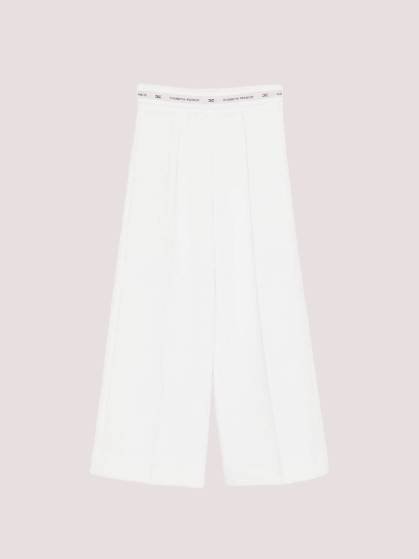 Pantalone  in crepe con nastro logato in vita EFPA314 GA022 /0195 ELISABETTA FRANCHI La Mia Bambina 