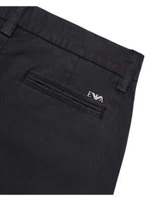 Shorts bambino blu navy in cotone stretch