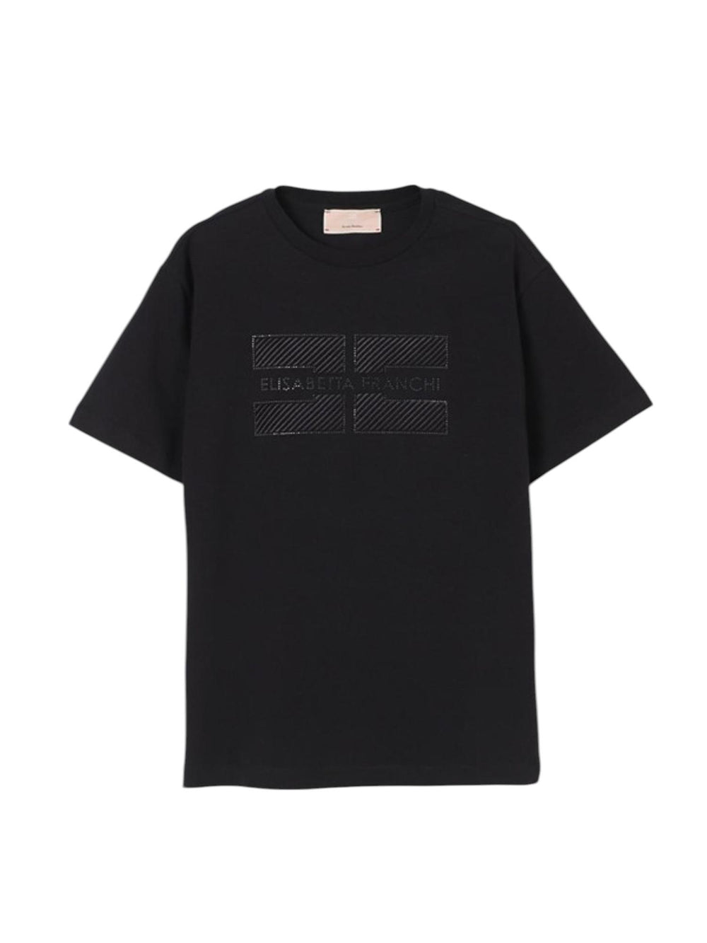 T-shirt bambina nera con logo frontale