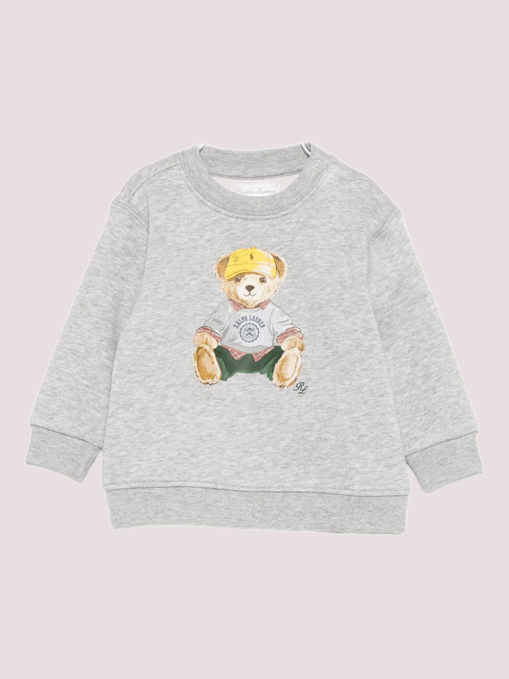 Felpa per neonato Polo Ralph Lauren Kids grigia con stampa orso 320P00514 /1 POLO RALPH LAUREN 