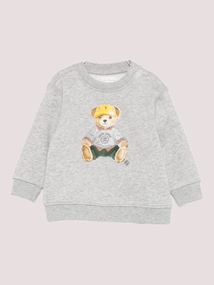 Felpa per neonato Polo Ralph Lauren Kids grigia con stampa orso 320P00514 /1 POLO RALPH LAUREN 