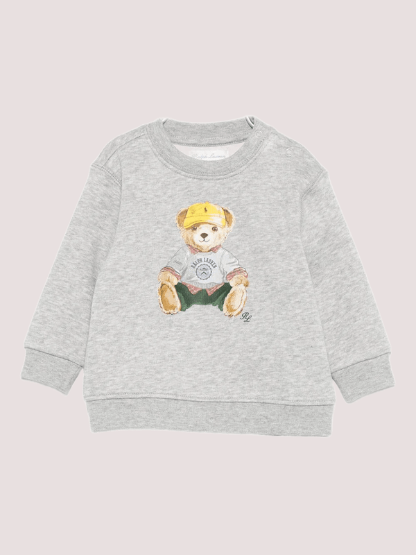 Felpa per neonato Polo Ralph Lauren Kids grigia con stampa orso 320P00514 /1 POLO RALPH LAUREN 