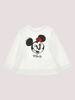 T-shirt per neonata Monnalisa x Disney bianca con stampa Minnie Mouse