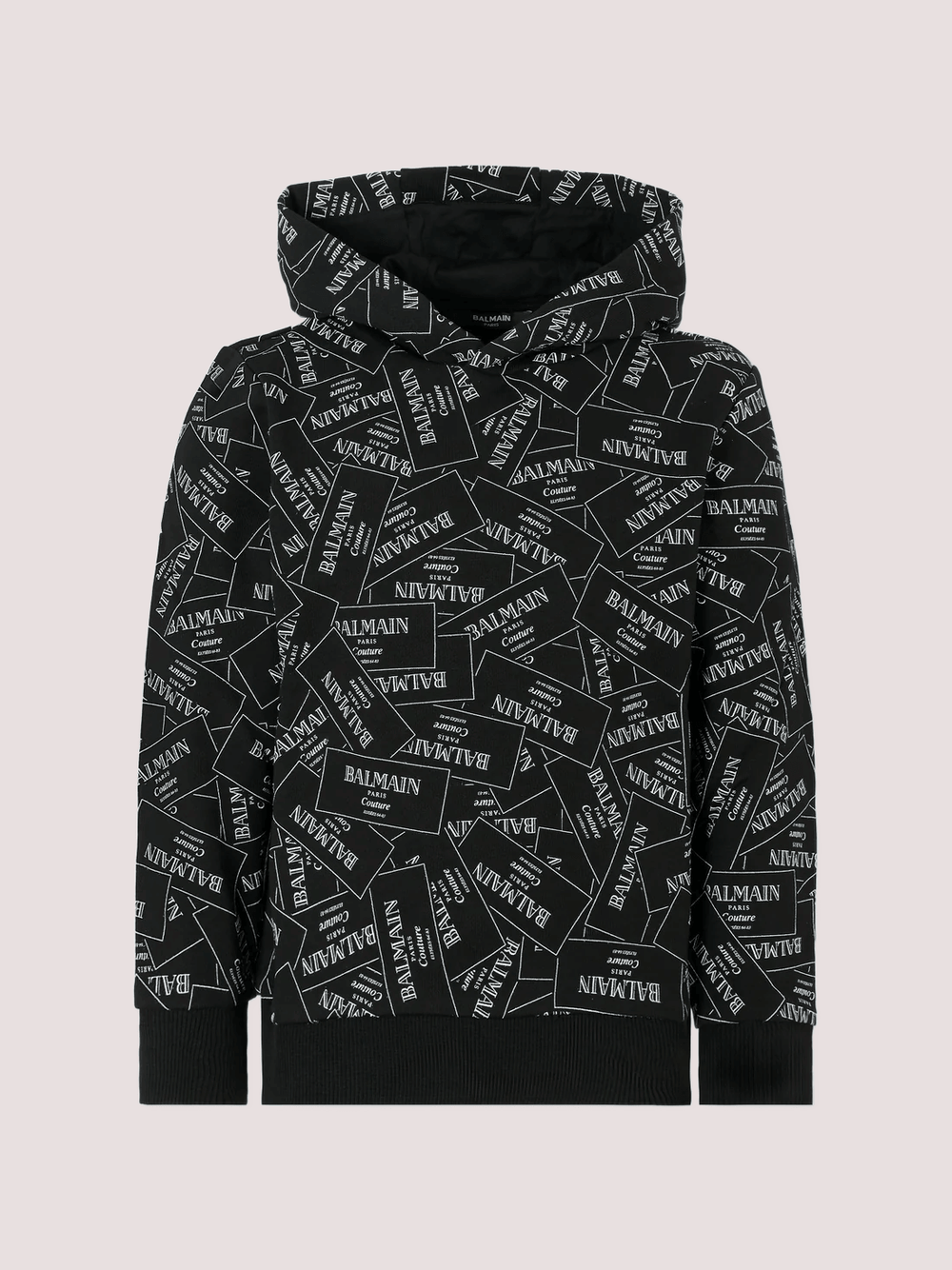 Felpa nera per bambini con logo all over BX4P60 Z3331 /930BC BALMAIN 