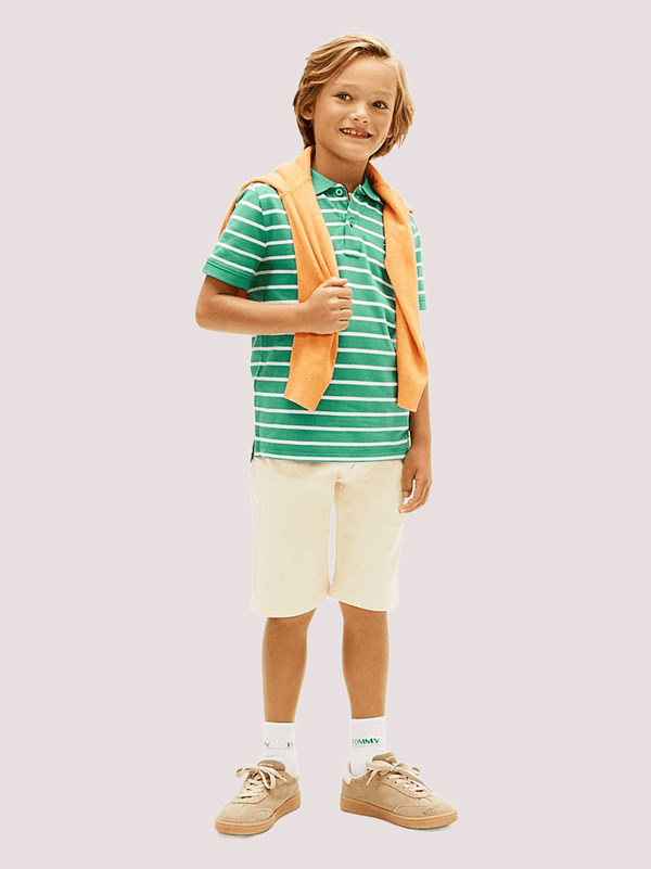 Polo a righe con logo Tommy Hilfiger KB0KB09103J /L5Y TOMMY HILFIGER 