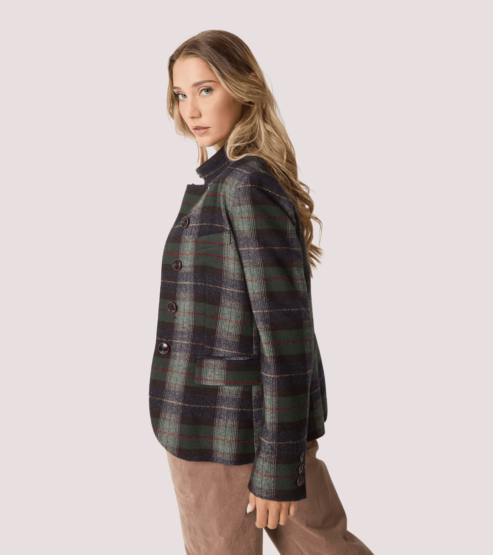 Giacca in misto cotone e lana check 521SD35016 /529027-01 ALESSIA SANTI 