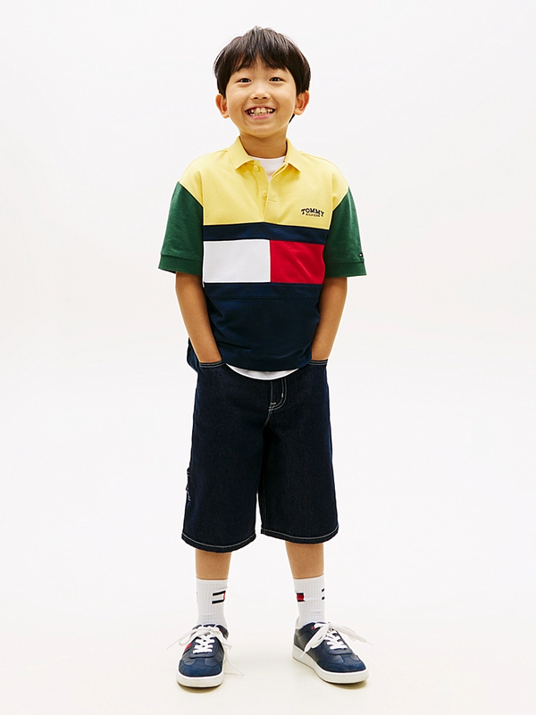 Polo color block con logo Tommy Hilfiger KB0KB10413J /ZGP TOMMY HILFIGER 