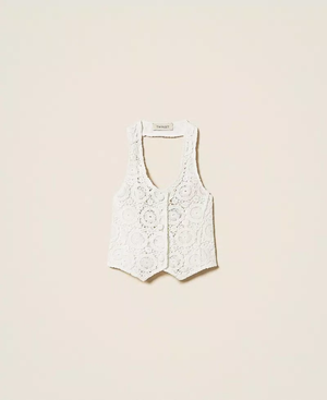 Gilet fitted in pizzo macramè 261GJ2Q20 /526 TWINSET 