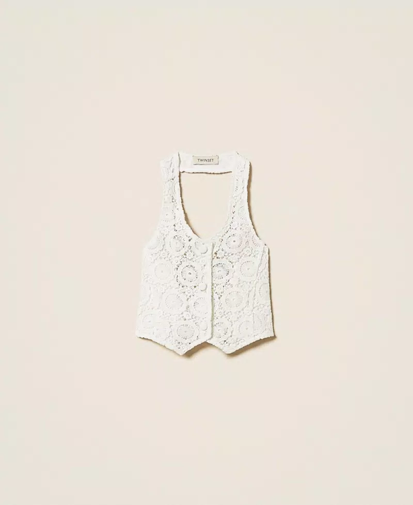 Gilet fitted in pizzo macramè 261GJ2Q20 /526 TWINSET 