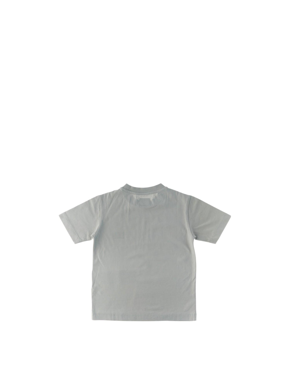 T-shirt bambino grigio chiaro in cotone con logo patch