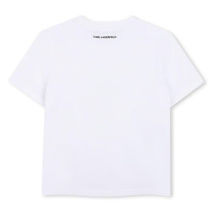 T-shirt con logo in paillettes reversibili Z31153 /10P KARL LAGERFELD 
