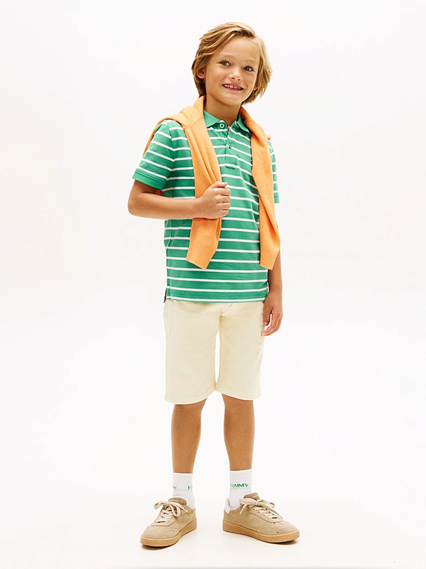 Polo a righe con logo Tommy Hilfiger KB0KB09103J /L5Y TOMMY HILFIGER 