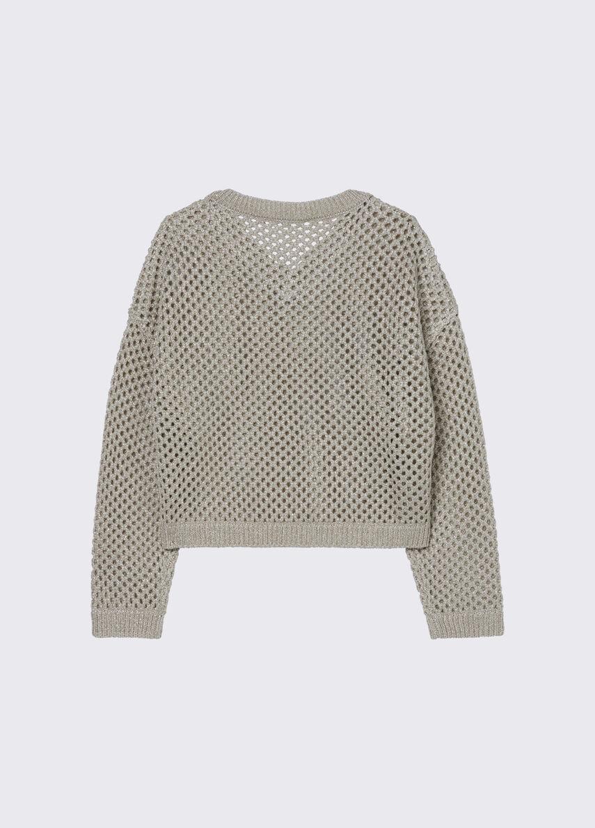 Pullover a rete con scollo a V GA6044 MA76R /60924 LIU JO 