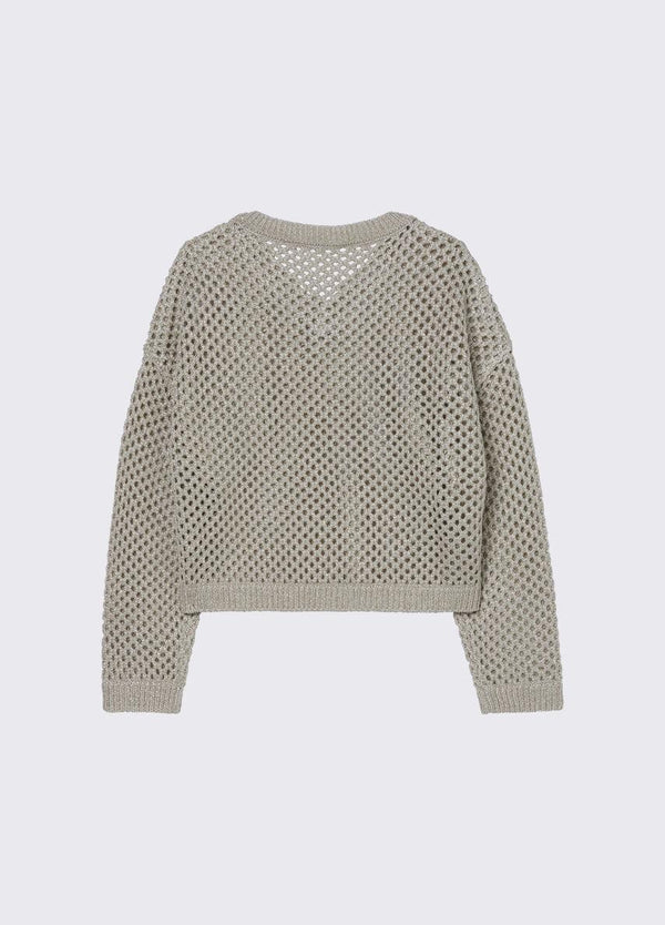 Pullover a rete con scollo a V GA6044 MA76R /60924 LIU JO 