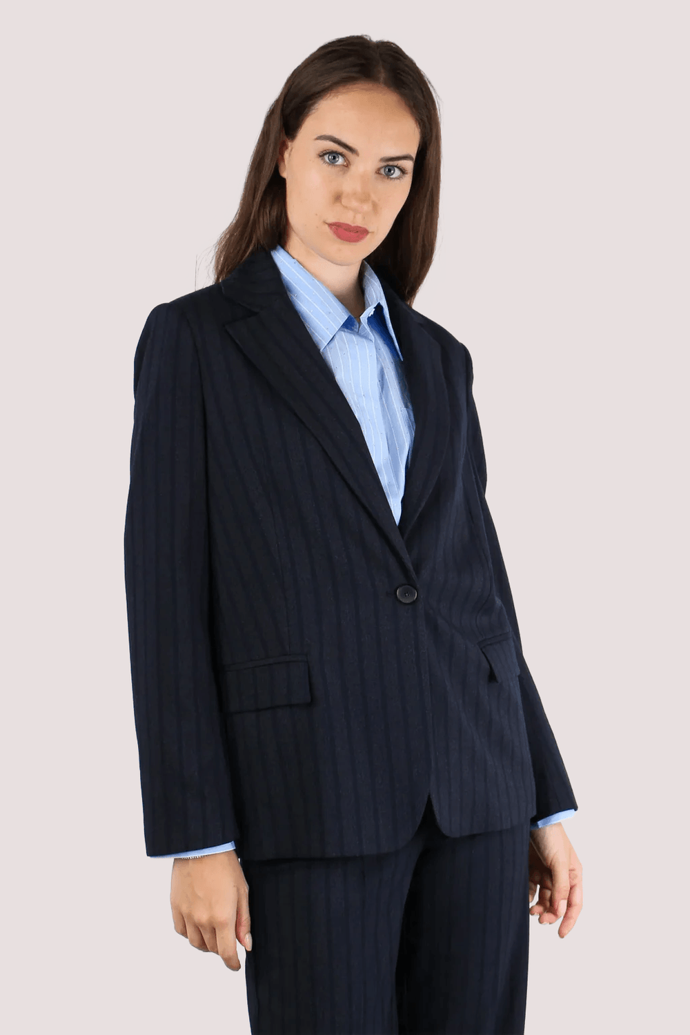 Giacca in gessato 107854 /BLU F. ANNARITA N 