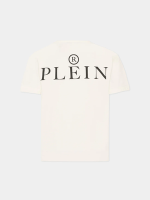 T-shirt con stampa e logo in metallo S6PHJBTH045 /2 PHILIPP PLEIN JUNIOR 