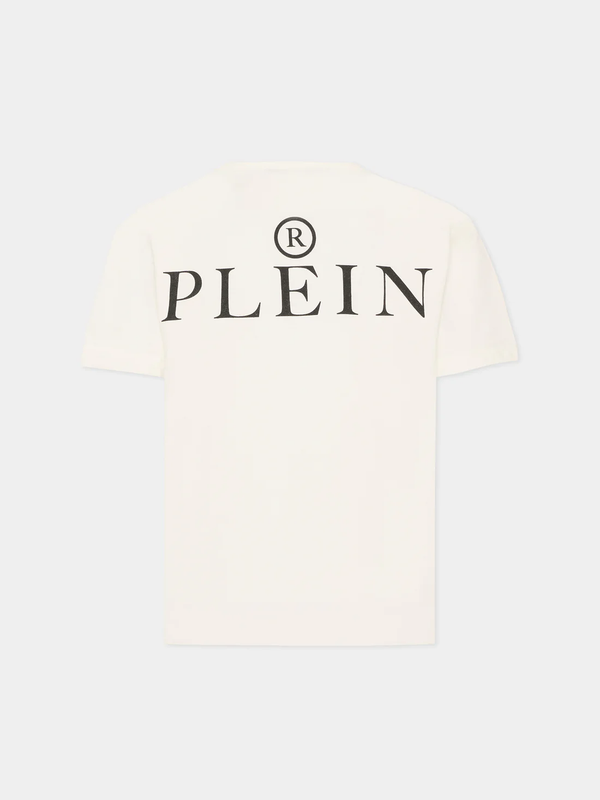 T-shirt con stampa e logo in metallo S6PHJBTH045 /2 PHILIPP PLEIN JUNIOR 